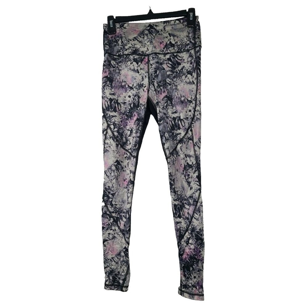 VSX Victorias Secret Sport Womens Floral High Rise Leggings Small Pink Gray